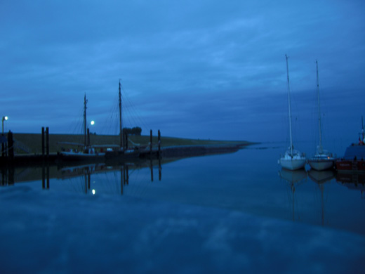 Hafen-Pellworm Nordseeinsel Pellworm bei Nacht