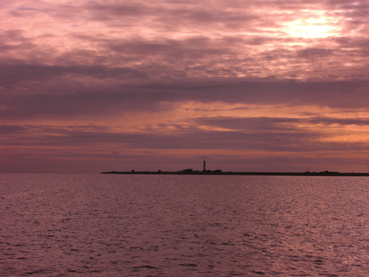 Pellworm-Leuchtturm Pellworm im Sonnenuntergang