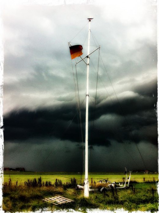 Windsturm-auf-Hooge Schietwetter auf der Hallig